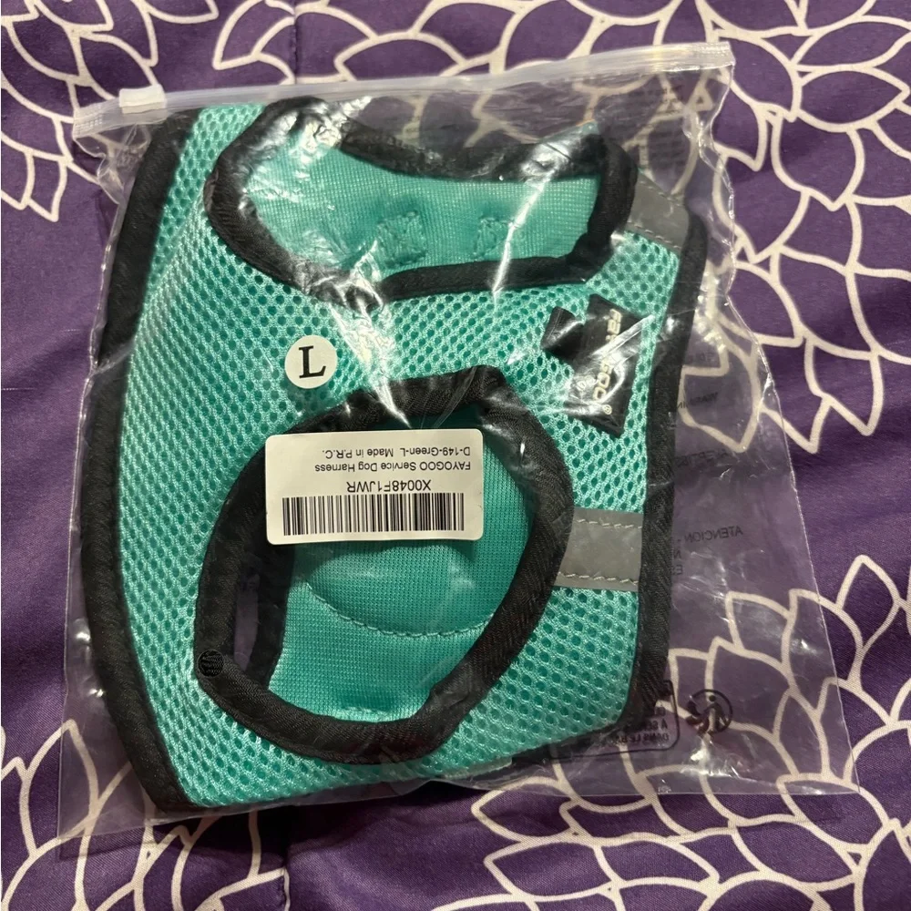 FAYOGOO service dog harness, green, large